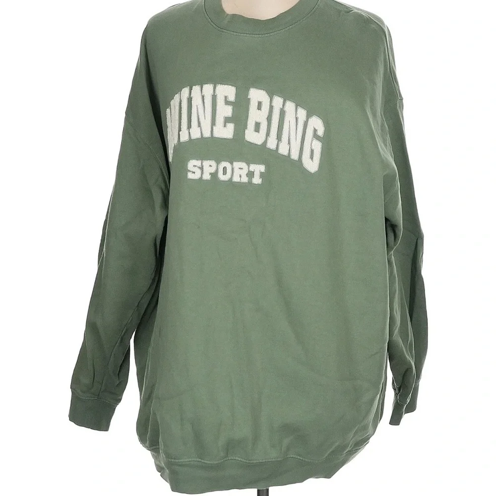 Anine Bing Tyler Sweatshirt Artichoke Size XL - Picture 4 of 8